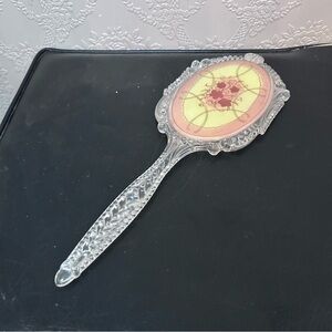 Vintage Art Nouveau Clear Acrylic Hand Mirror